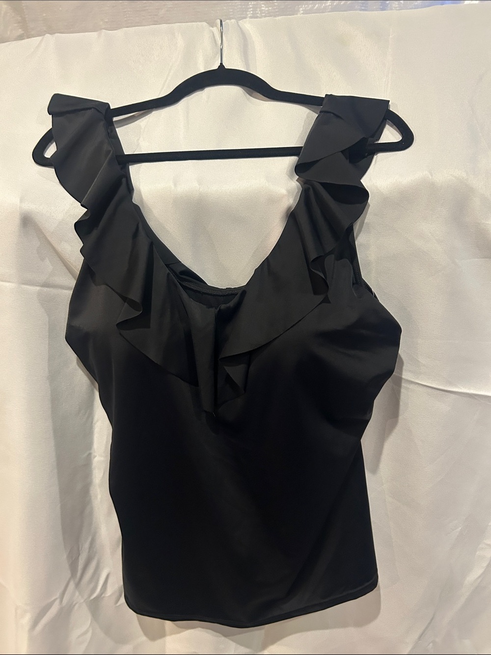 Swimsuits For All Black Ruffle Swim Tank